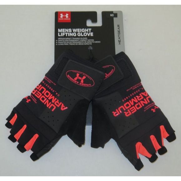 Under Armour 1356688 001 Men's Sz M Black UA HeatGear Weight Lifting Gloves - Picture 5 of 6